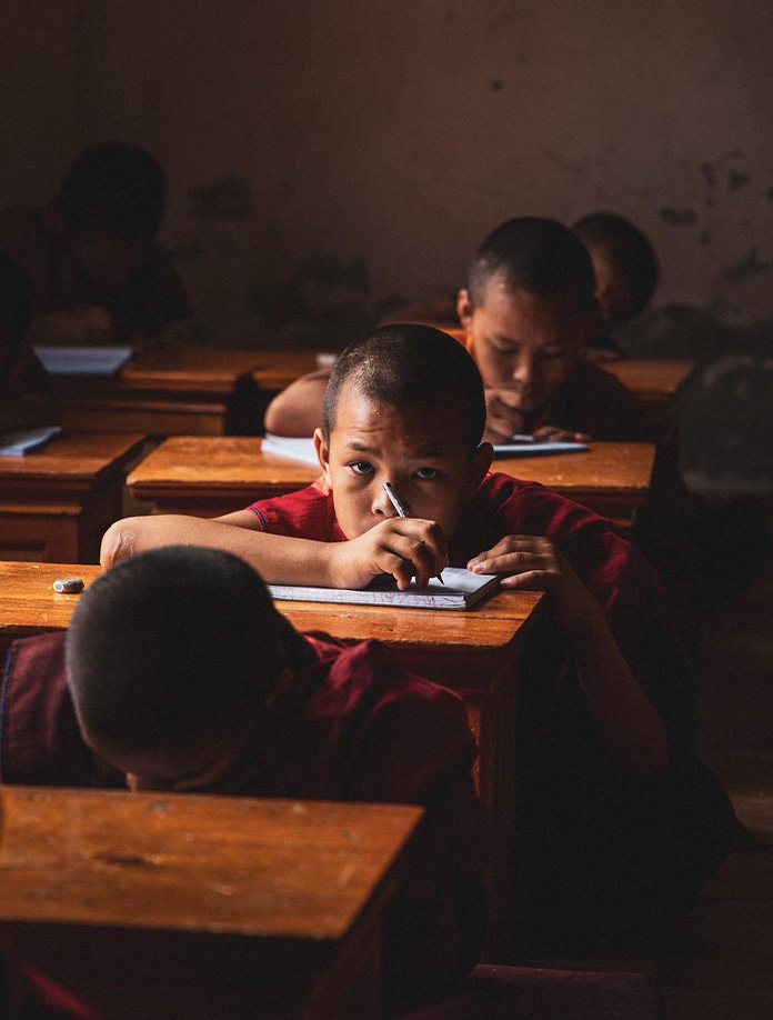 bhutanese monks in bhutan culture tour